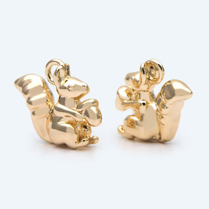 10pcs Gold Tiny Squirrel Charm, Jewelry Making, Diy Material, Jewelry Supplies (GB-2835-B)