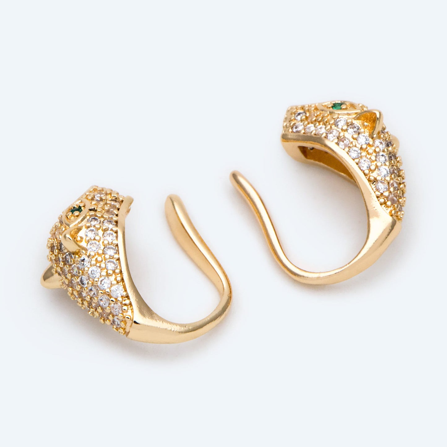 2pcs CZ Pave Leopard Ear Cuff, Cartilage, Dainty Earcuff Earring (GB-1665-B)