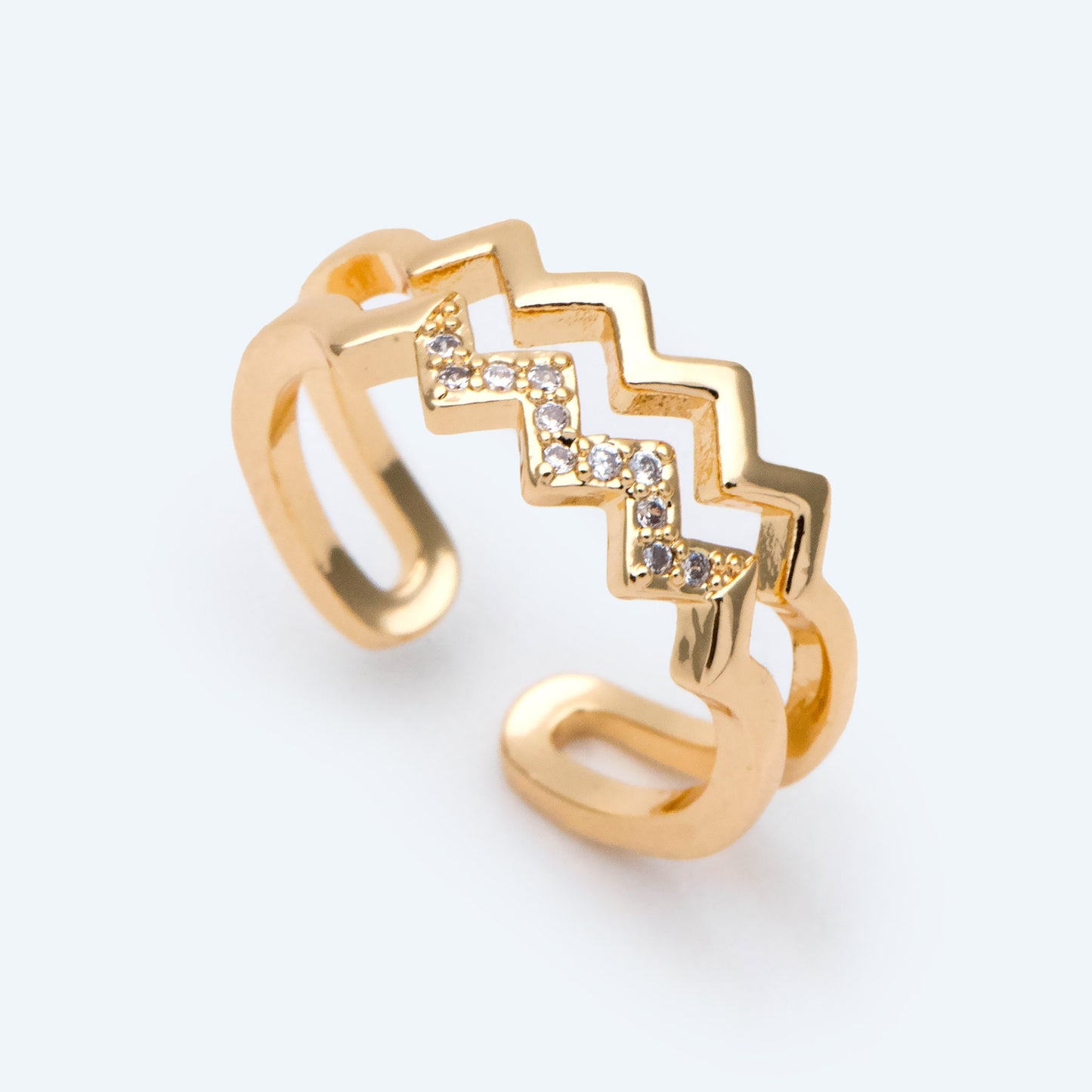 4pcs Double Gold Twist Wavy Ring, Gold band stacking ring, Delicate finger ring, Gold wave rings (#GB-2706)