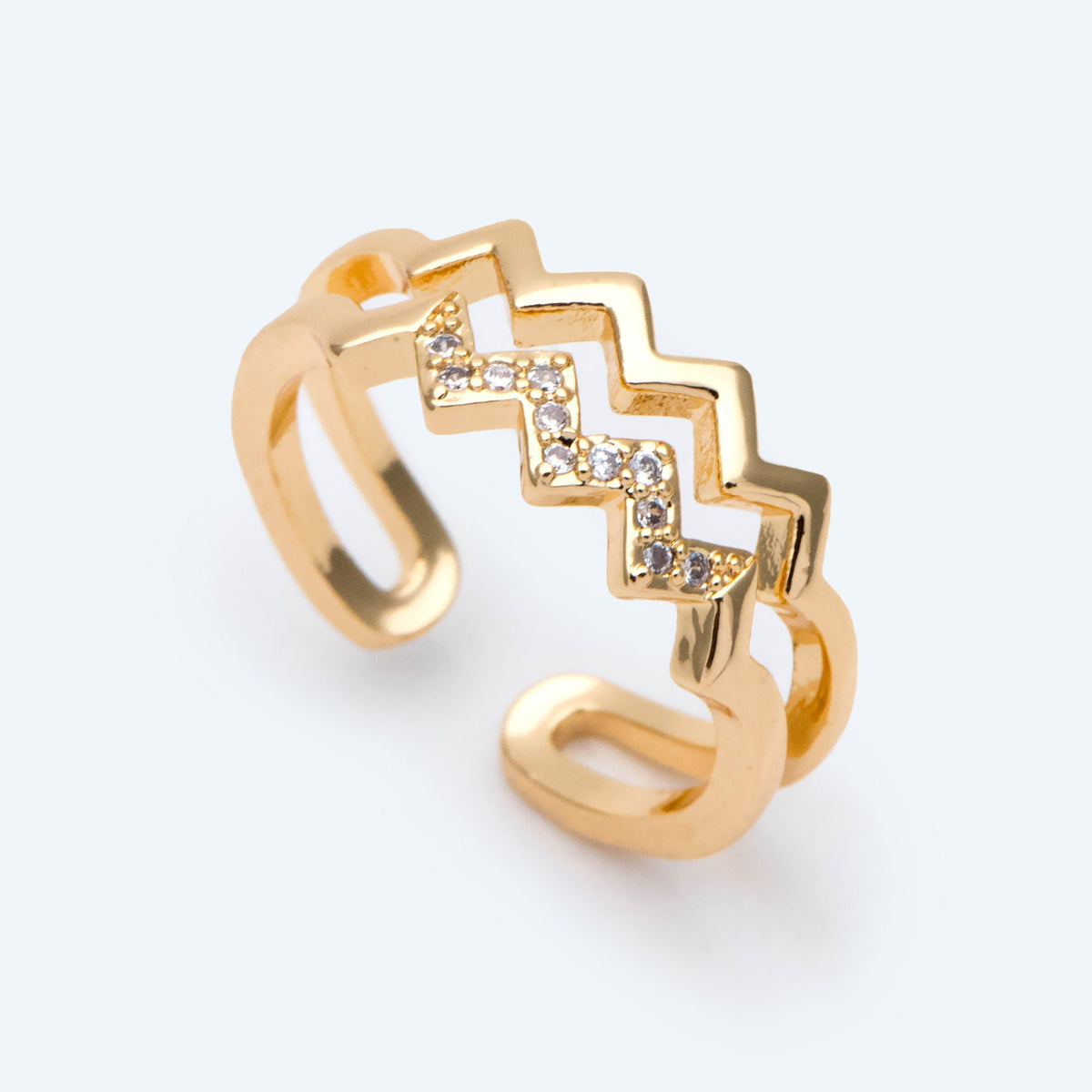 4pcs Double Gold Twist Wavy Ring, Gold band stacking ring, Delicate finger ring, Gold wave rings (#GB-2706)
