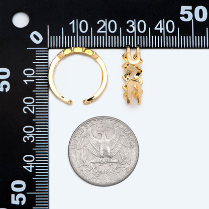 4pcs Double Gold Twist Wavy Ring, Gold band stacking ring, Delicate finger ring, Gold wave rings (#GB-2706)