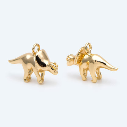 10pcs Gold/ Silver Tiny Dinosaur Charm, Jewelry Making, Diy Material, Jewelry Supplies (GB-2650-C)