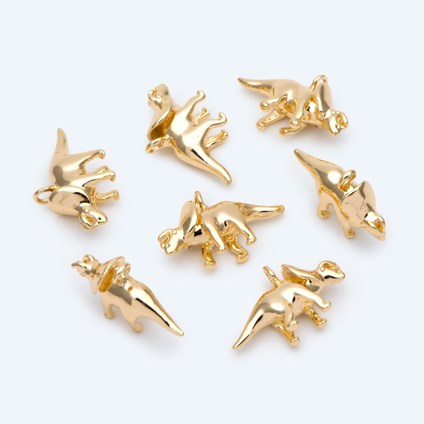 10pcs Gold/ Silver Tiny Dinosaur Charm, Jewelry Making, Diy Material, Jewelry Supplies (GB-2650-C)