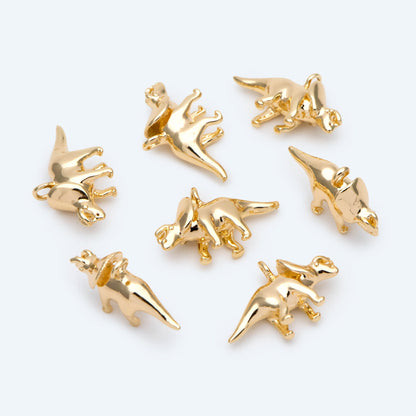 10pcs Gold/ Silver Tiny Dinosaur Charm, Jewelry Making, Diy Material, Jewelry Supplies (GB-2650-C)