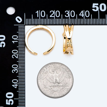 4pcs CZ Pave X Shaped Criss Cross Ring, Dainty Ring, Minimalist Ring (#GB-2713)