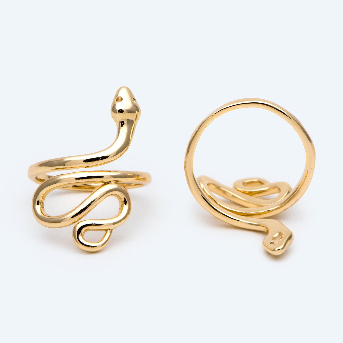 4pcs Gold/ Silver Tone Snake Ring, Open Serpent Ring, Reptile Adjustable Band Ring, Punk Animal Jewelry, Fashion Jewelry (#GB-2716)