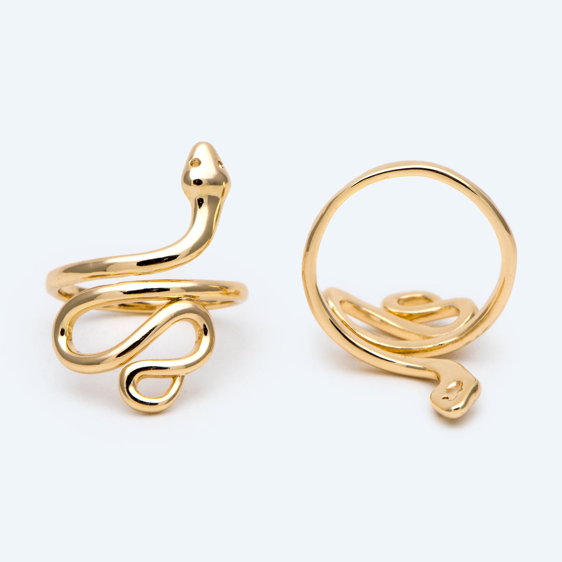 4pcs Gold/ Silver Tone Snake Ring, Open Serpent Ring, Reptile Adjustable Band Ring, Punk Animal Jewelry, Fashion Jewelry (#GB-2716)