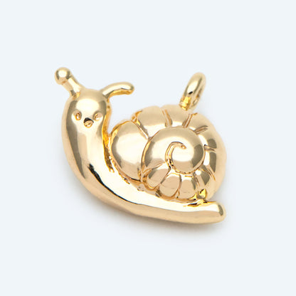 10pcs Gold snail Charm, Earring Findings, Jewelry Making, Diy Material, Jewelry Supplies(GB-2647)