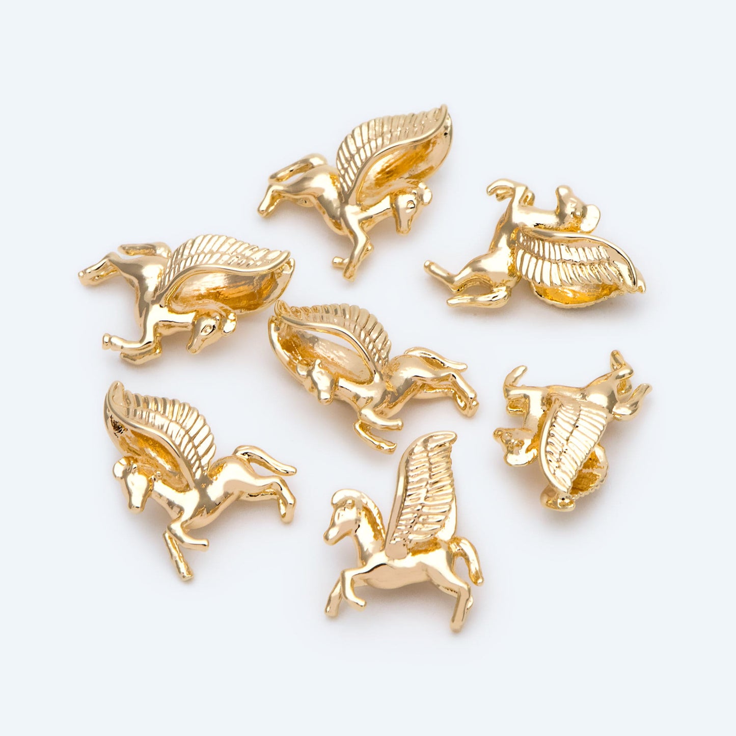 10pcs Gold Pegasus Charm Pendants, Earring Findings, Jewelry Making, Diy Material, Jewelry Supplies (#GB-2649)