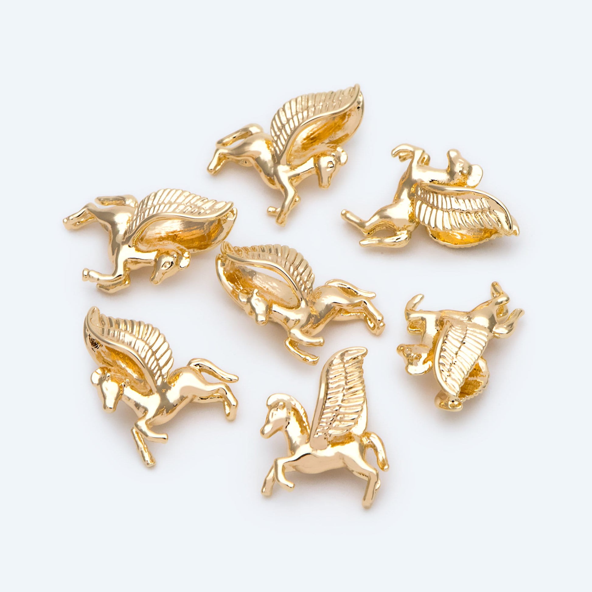10pcs Gold Pegasus Charm Pendants, Earring Findings, Jewelry Making, Diy Material, Jewelry Supplies (#GB-2649)