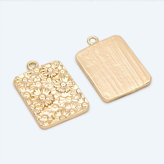 4pcs Gold Daisy Charm, Jewelry Making, Diy Material, Jewelry Supplies (GB-1281-E)