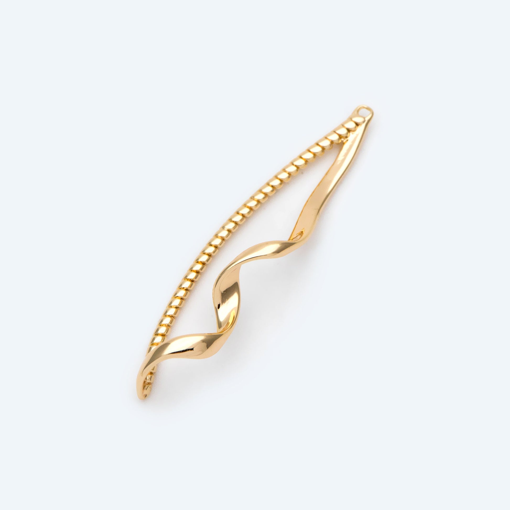 4pcs Gold plated Brass Twist Wire Pendants, Earring Component Charms (GB-2658)