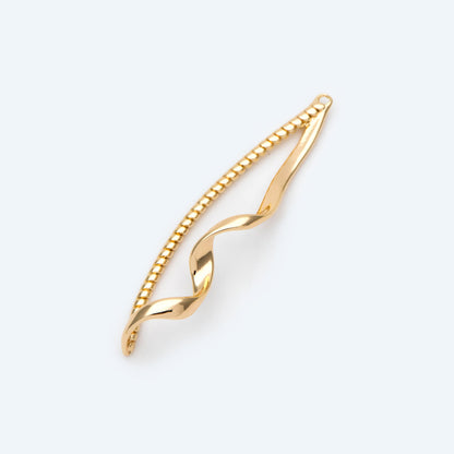 4pcs Gold plated Brass Twist Wire Pendants, Earring Component Charms (GB-2658)
