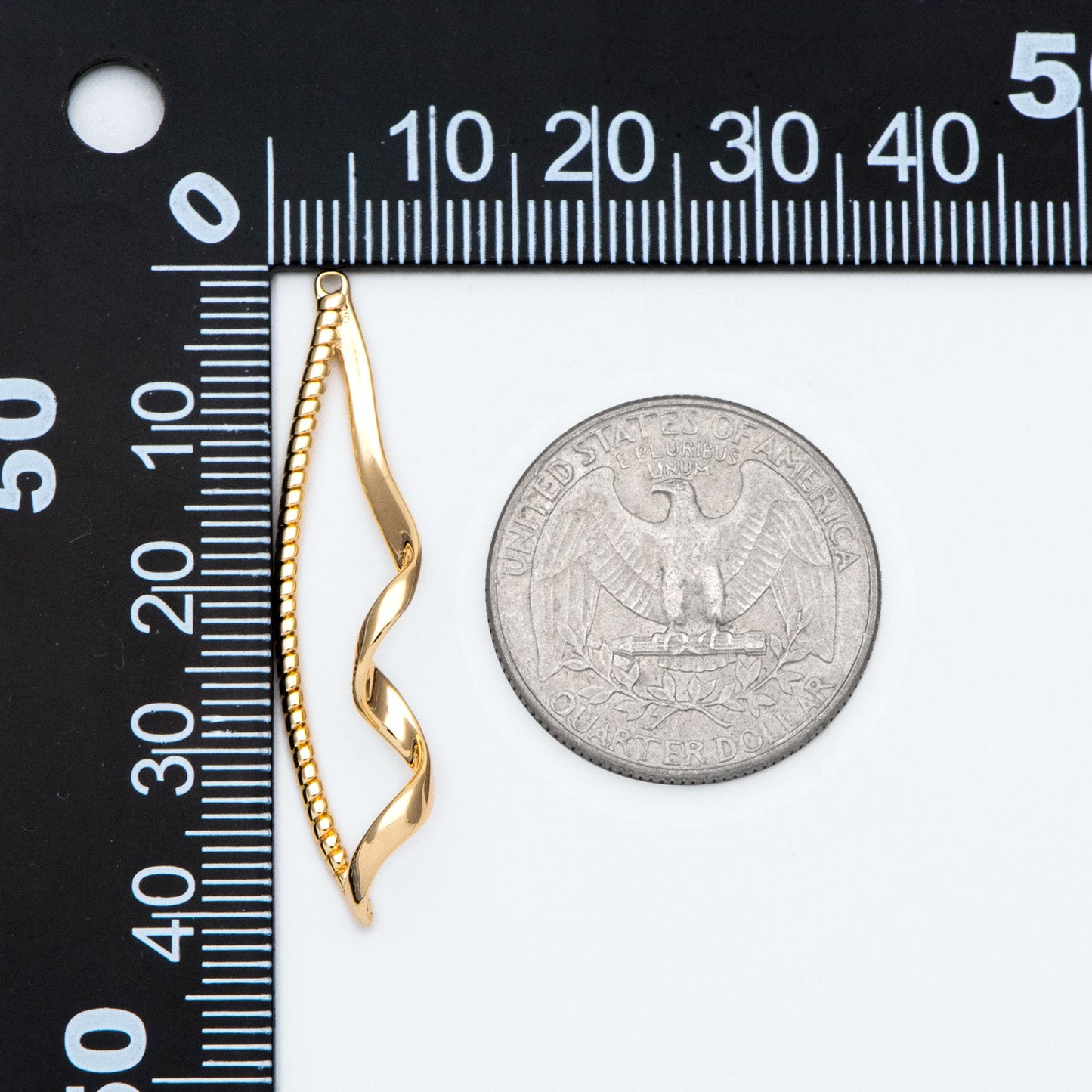 4pcs Gold plated Brass Twist Wire Pendants, Earring Component Charms (GB-2658)