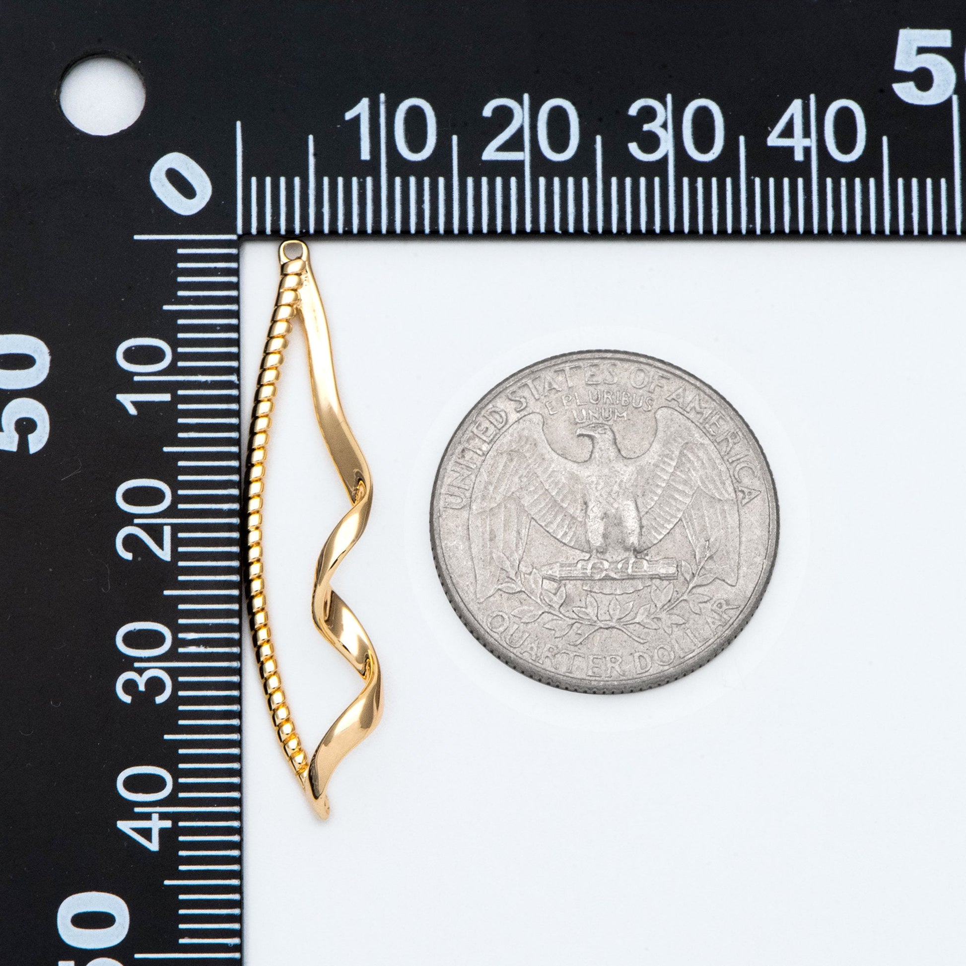 4pcs Gold plated Brass Twist Wire Pendants, Earring Component Charms (GB-2658)