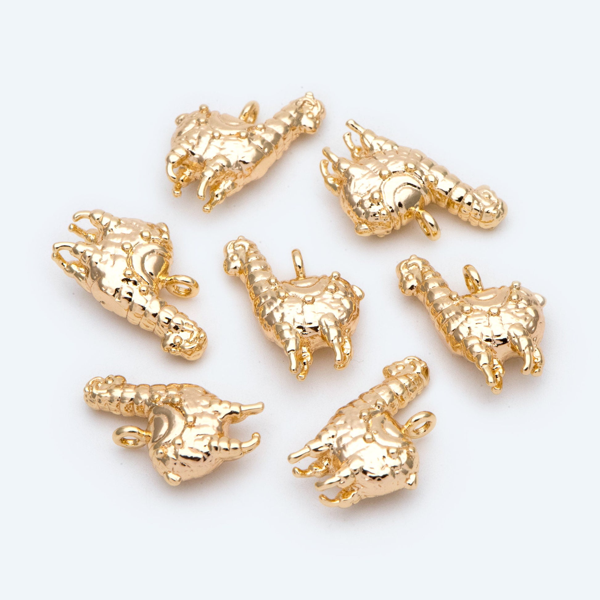 10pcs Gold 3D Alpaca Charm, Jewelry Making, Diy Material, Jewelry Supplies (GB-2707-G)
