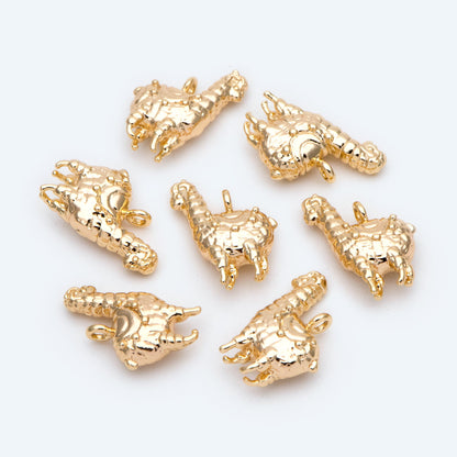 10pcs Gold 3D Alpaca Charm, Jewelry Making, Diy Material, Jewelry Supplies (GB-2707-G)