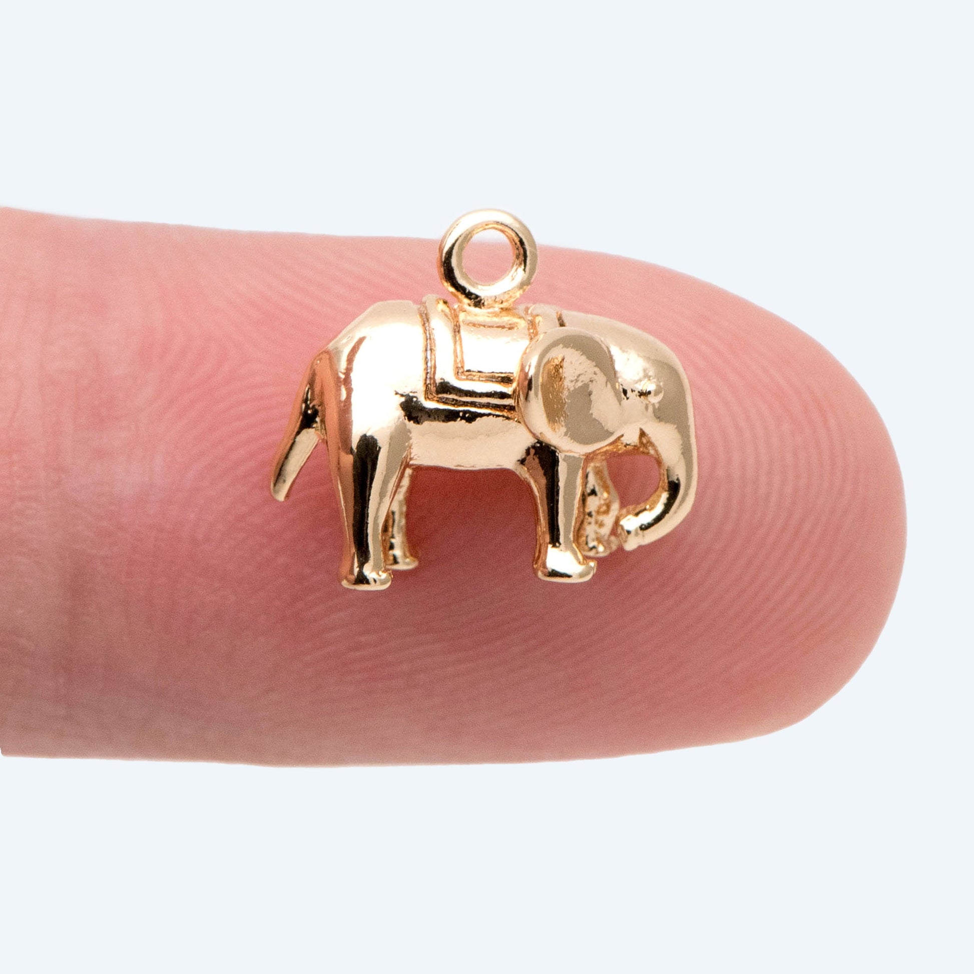 10pcs Gold Elephant Charm Pendant, Jewelry Making, Diy Material, Jewelry Supplies (GB-2707-C)