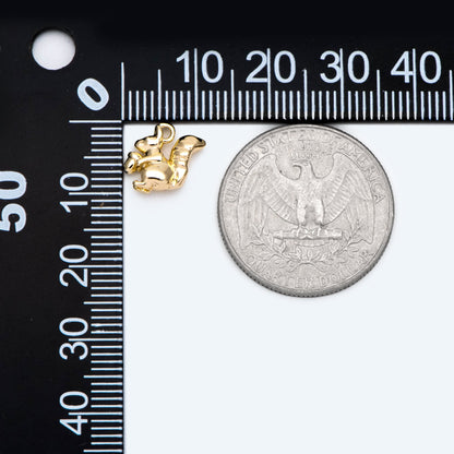 10pcs Gold Tiny Squirrel Charm, Jewelry Making, Diy Material, Jewelry Supplies (GB-2835-B)