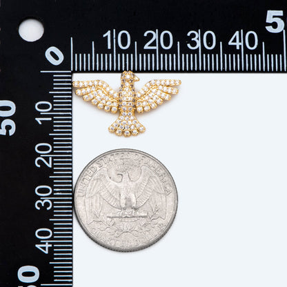 4pcs Gold Plated Eagle Charm: CZ Pave Bird Pendant (GB-1480-C)