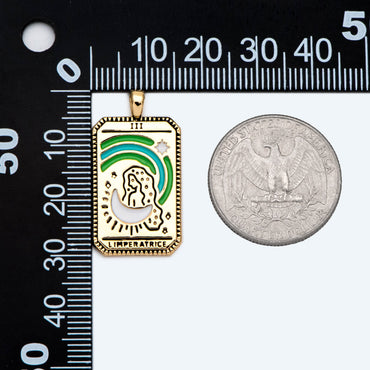 4pcs Gold Rectangle L'Impératrice Charms, Enamel Pendant (GB-2723)
