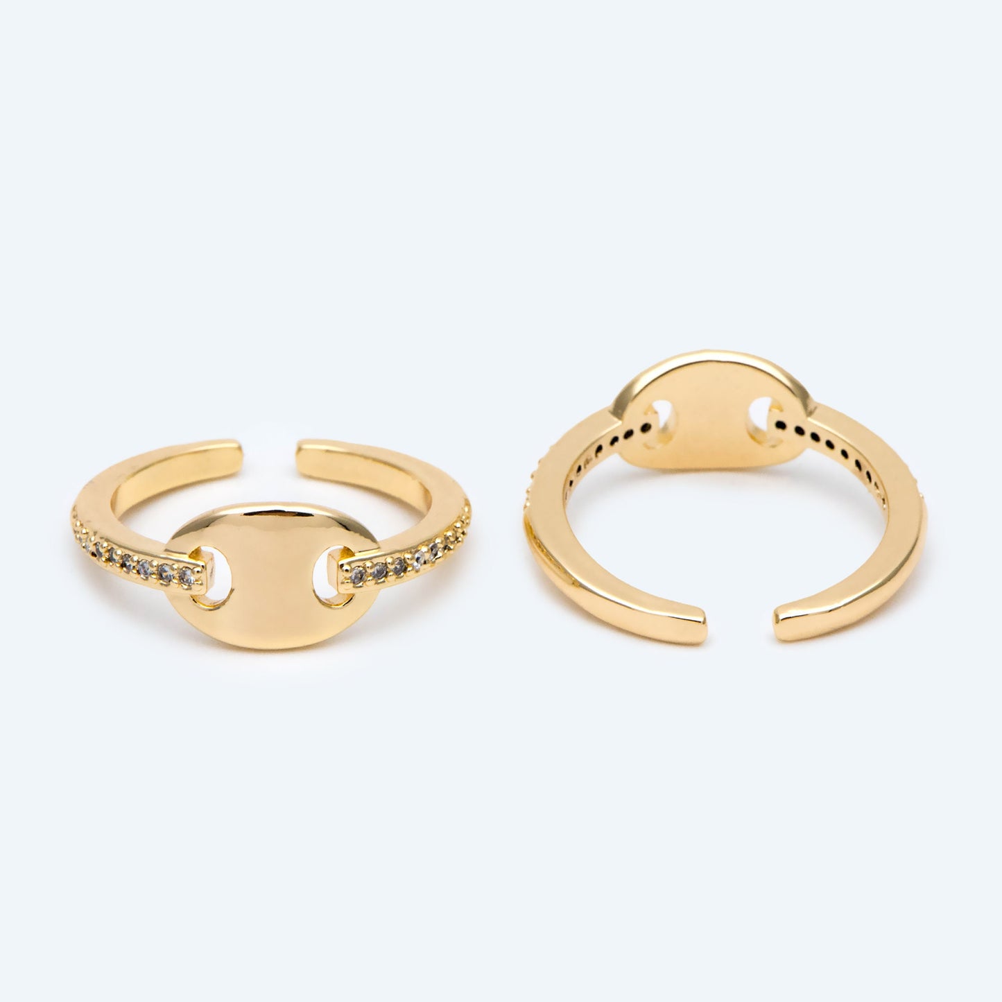4pcs CZ Pave Ring, Puffed Anchor Mariner Ring, Designer Ring, Dainty Ring (#JZ-042)