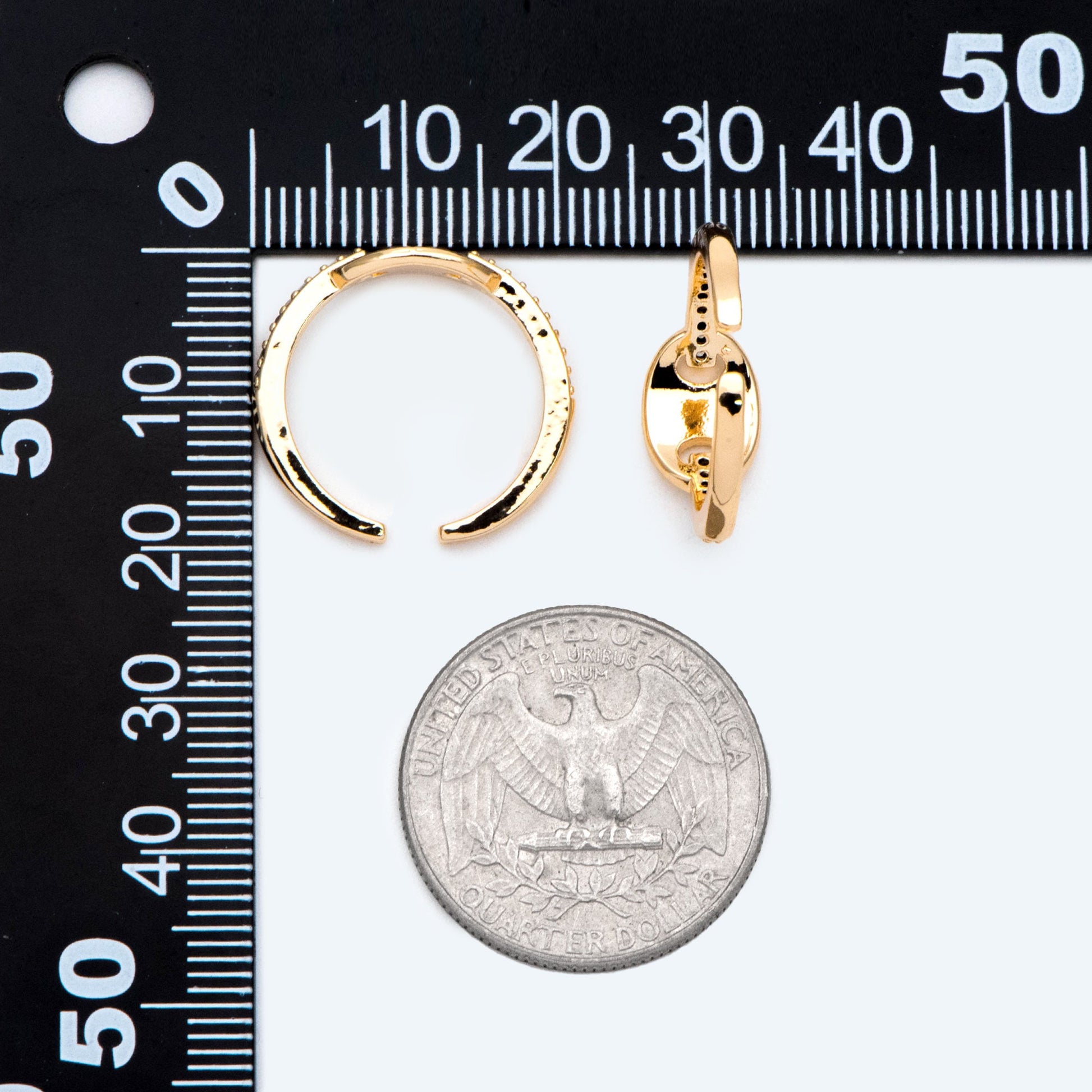 4pcs CZ Pave Ring, Puffed Anchor Mariner Ring, Designer Ring, Dainty Ring (#GB-2712)