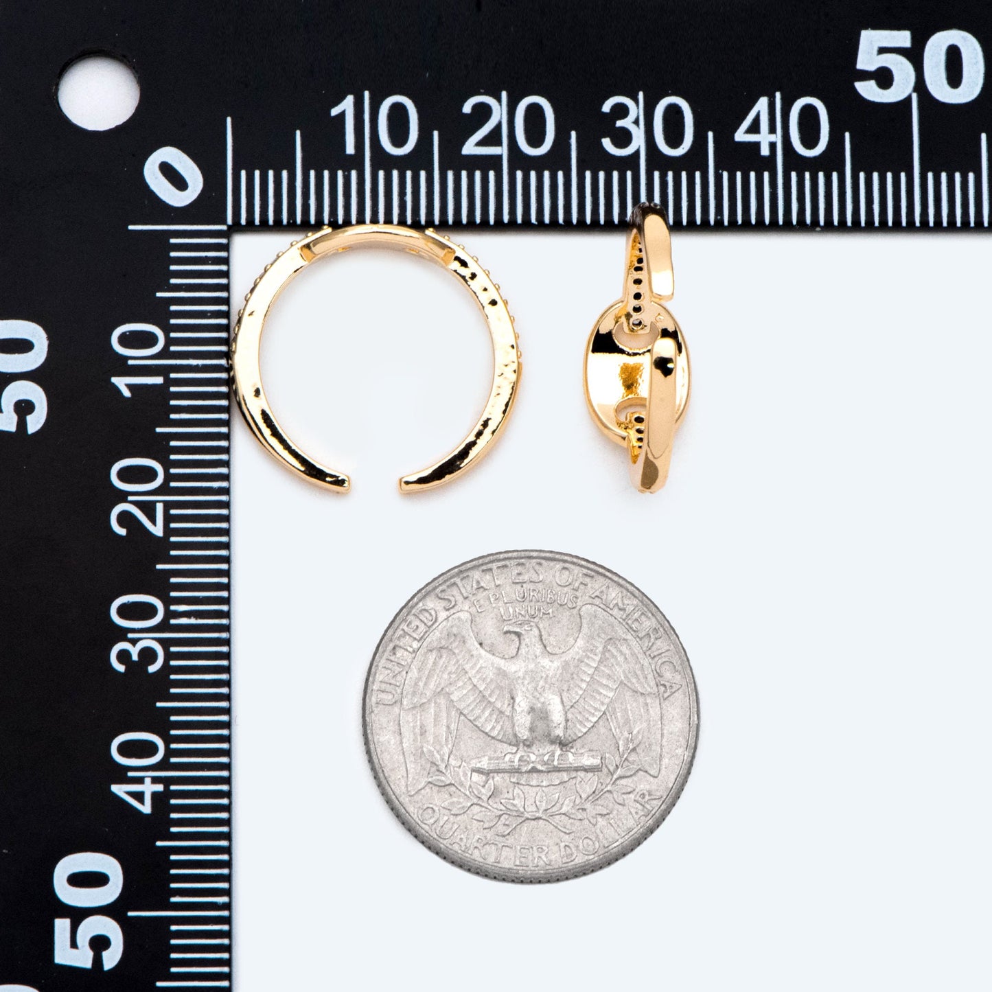 4pcs CZ Pave Ring, Puffed Anchor Mariner Ring, Designer Ring, Dainty Ring (#GB-2712)