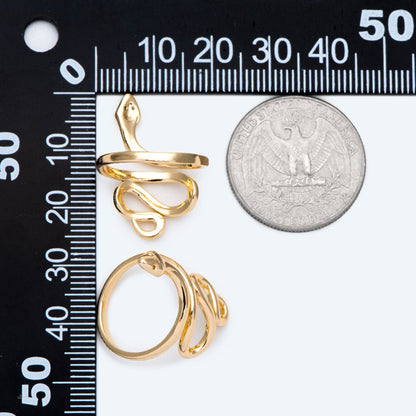 4pcs Gold/ Silver Tone Snake Ring, Open Serpent Ring, Reptile Adjustable Band Ring, Punk Animal Jewelry, Fashion Jewelry (#GB-2716)