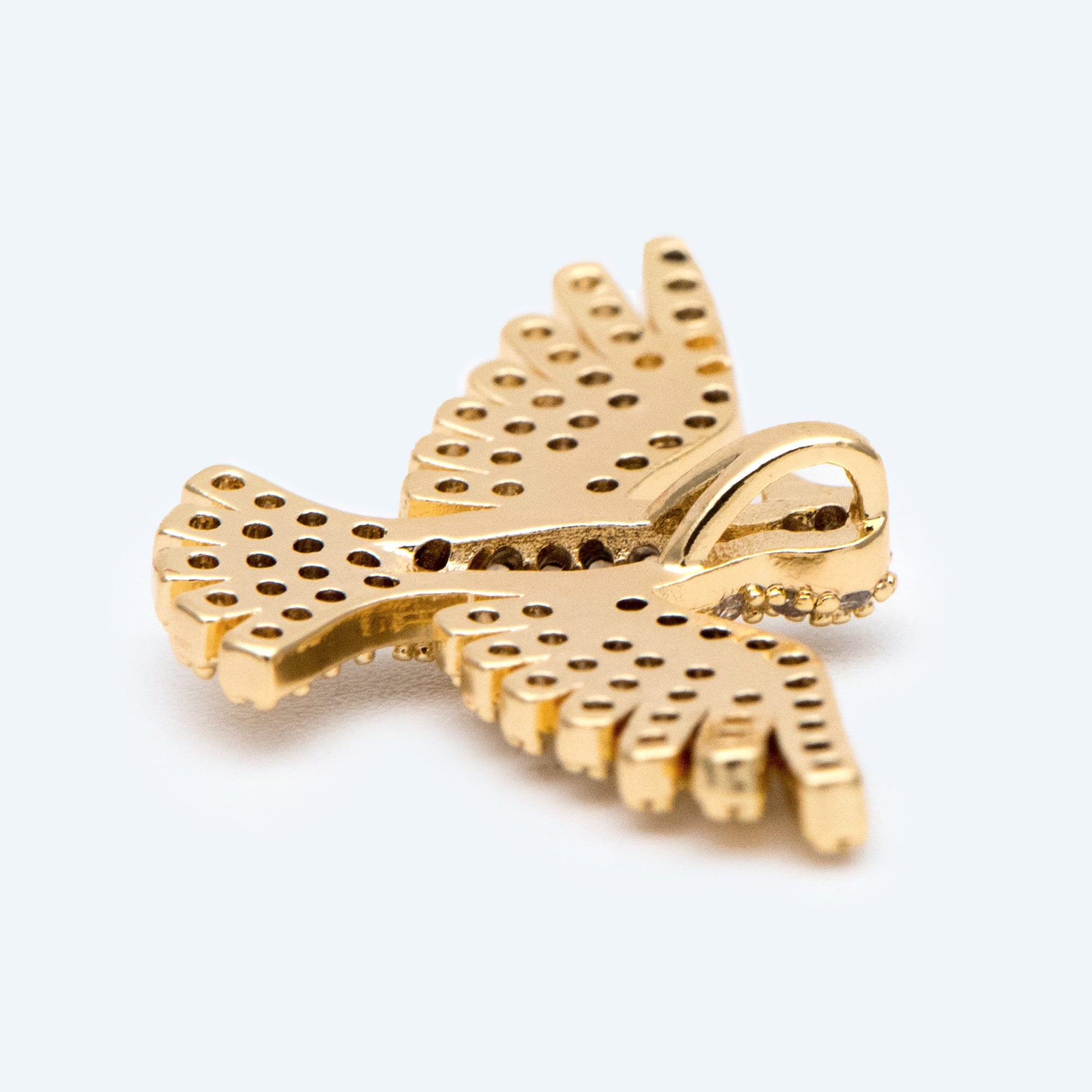 4pcs Gold Plated Eagle Charm: CZ Pave Bird Pendant (GB-1480-C)