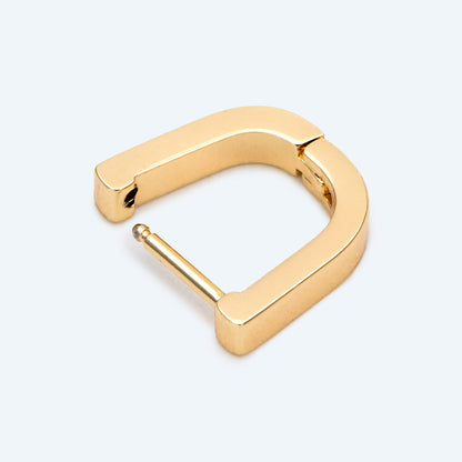 4pcs Horseshoe Huggie Earrings, 18K Gold/ Rhodium plated Stainless Steel, U-Shape Hoop Earring Components (GB-2742)