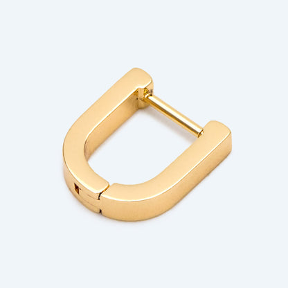 4pcs Horseshoe Huggie Earrings, 18K Gold/ Rhodium plated Stainless Steel, U-Shape Hoop Earring Components (GB-2742)