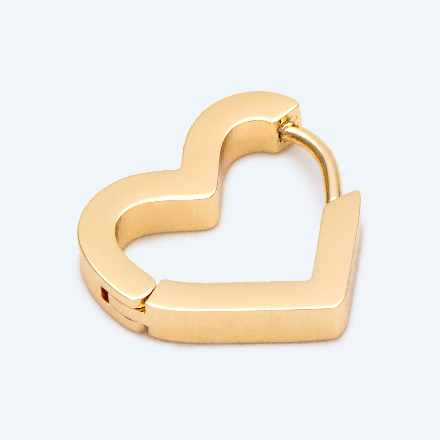 4pcs Heart Huggie Earrings, 18K Gold plated Stainless Steel, Hoop Earring Components (GB-2743)