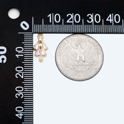 10pcs CZ Pave Gold Leaves charm, bracelet necklace pendant, Earring charm, Jewelry Making, Jewelry Supplies (GB-2748)