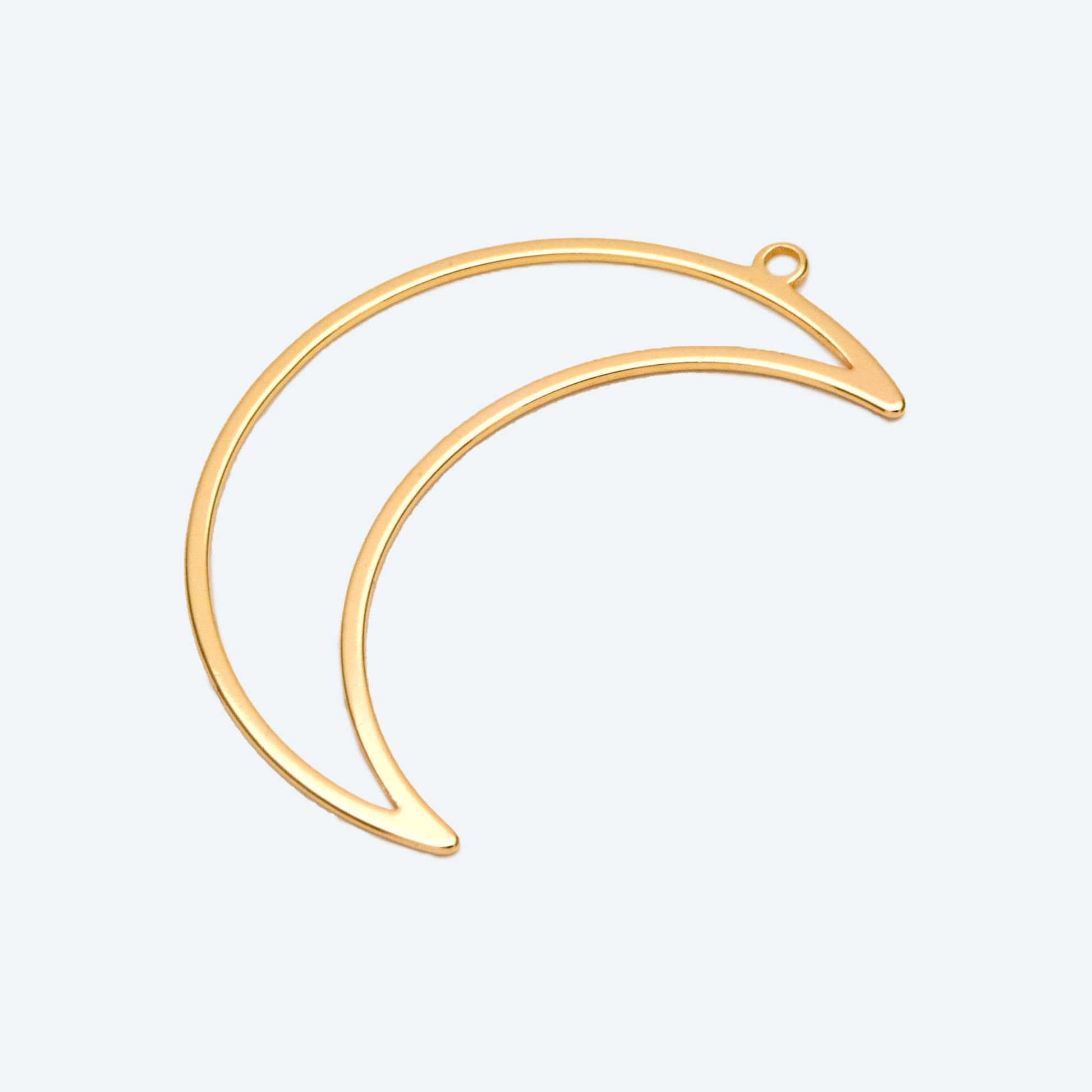 10pcs Crescent Moon Pendants, Gold/ Silver/ Rose Gold, 53mm Big Moon Charms, Abstract Outline Moon Pendants (GB-2755)