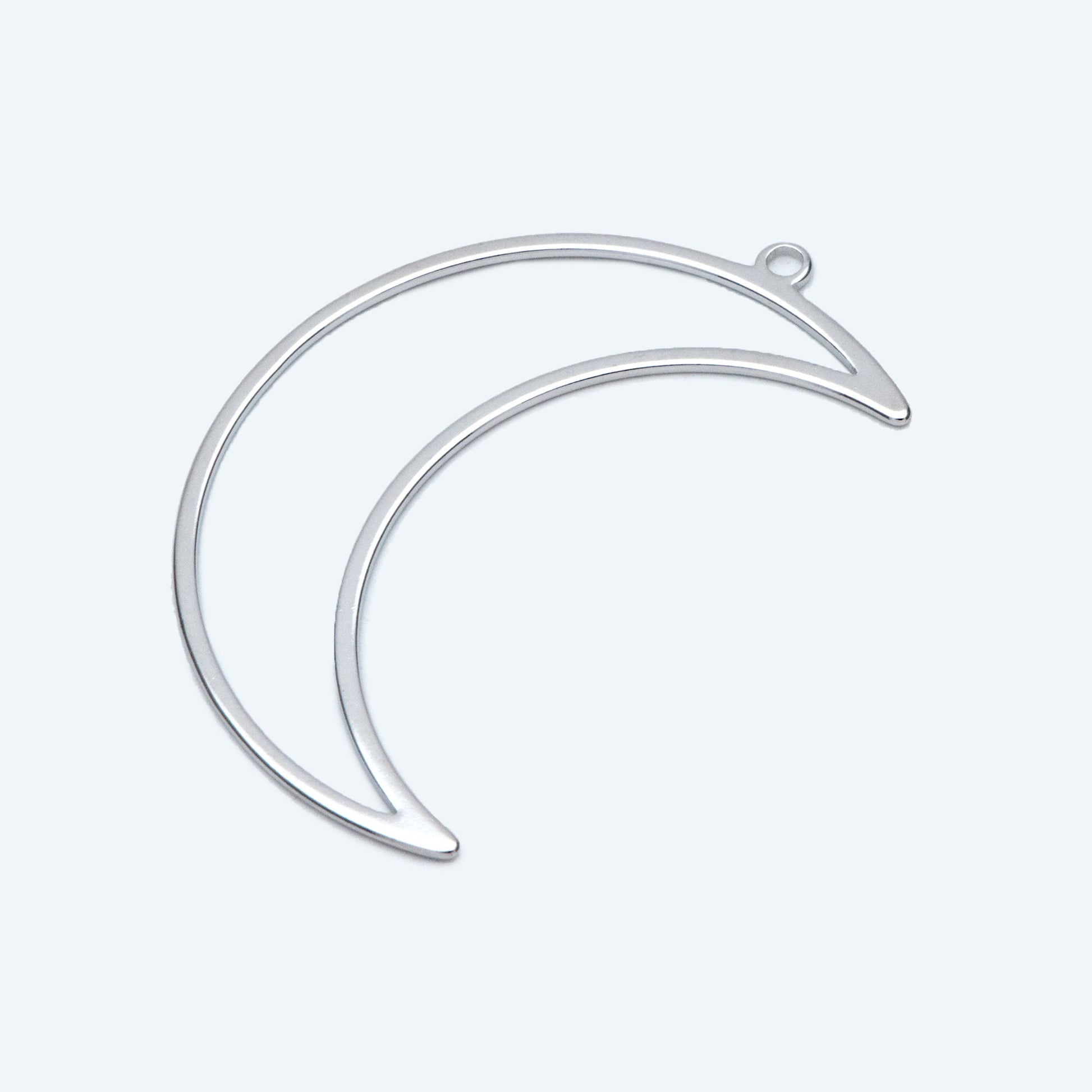 10pcs Crescent Moon Pendants, Gold/ Silver/ Rose Gold, 53mm Big Moon Charms, Abstract Outline Moon Pendants (GB-2755)