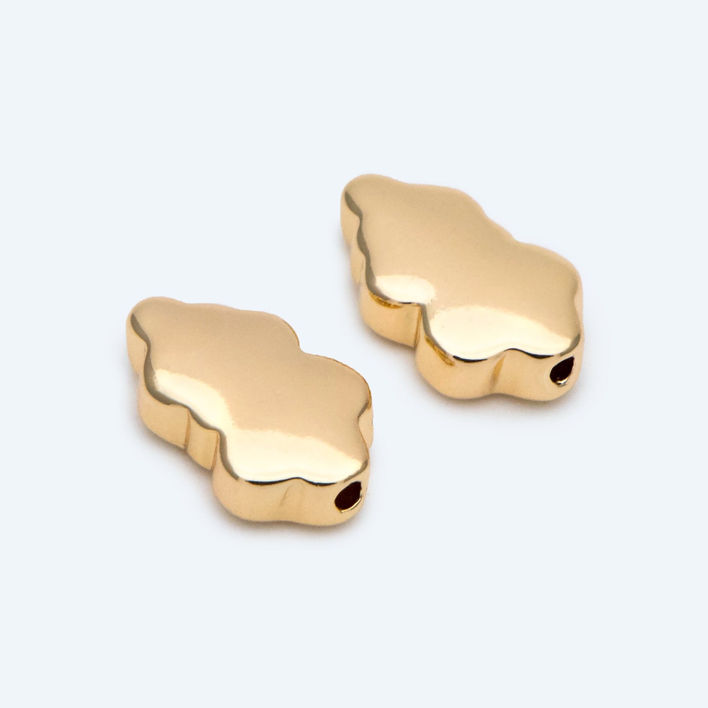 10pcs Gold Cloud Beads, Spacer Beads, Gold plated Brass Bracelet Beads (GB-2964-E)