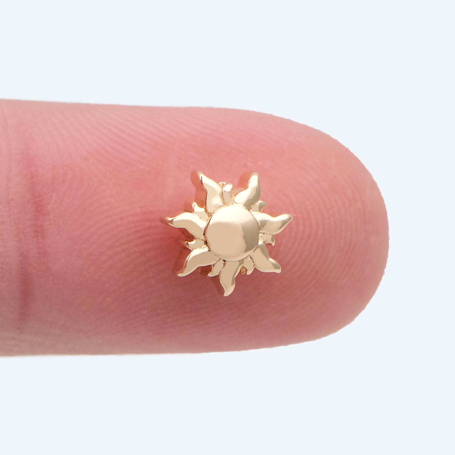 10pcs Gold/ Silver Sun Beads, Metal Beads, Gold/ Rhodium plated Brass Spacer Beads (GB-2964-A)