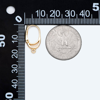 10pcs Gold Oval Leverback Earrings, Gold plated on Brass, Earring Hoop Components (GB-2761)