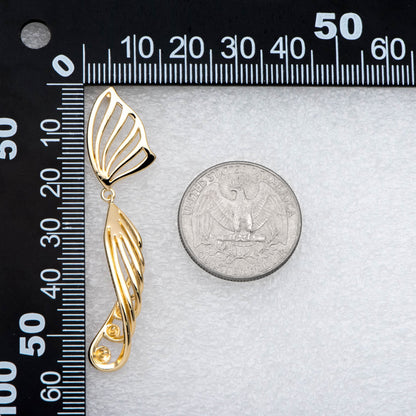 4pcs Gold Fishtail Earring With 3 Pearl Pegs, 18K Gold plated Brass Dainty Earrings (GB-2767)