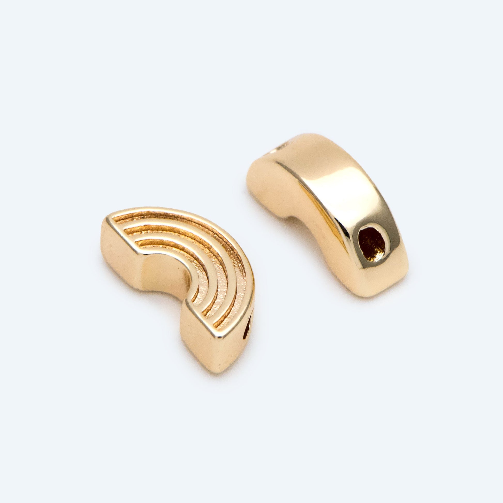 10pcs Gold Rainbow Beads, 18K Gold plated Brass Metal Beads, Spacer Beads (GB-2964-B)