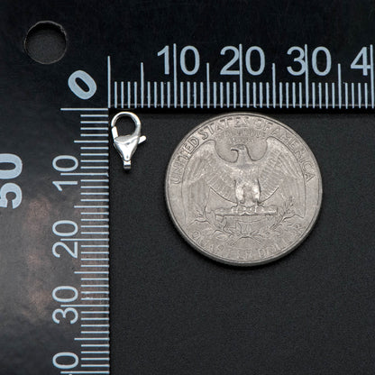 10pcs Sterling Silver Lobster Clasps 9mm, Gold/ Rhodium plated .925 Silver Clasps Wholesale (CY-002)