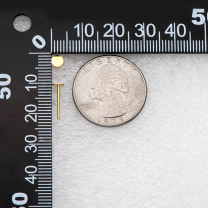 10pcs Sterling Silver Stud Ear Posts, Gold/ Rhodium plated .925 Silver, 4mm Flat Pad/ Cup, Glue On Earring Findings (CY-006)