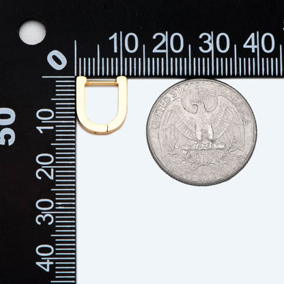 4pcs Horseshoe Huggie Earrings, 18K Gold/ Rhodium plated Stainless Steel, U-Shape Hoop Earring Components (GB-2742)