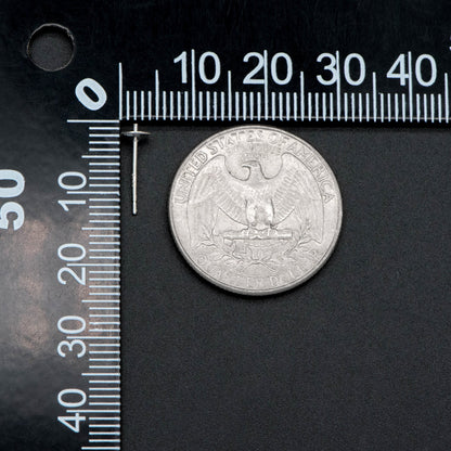 10pcs 925 Sterling Silver Stud Earrings, Ear Post with 4mm Cup, Peg Pearl Findings (CY-017)