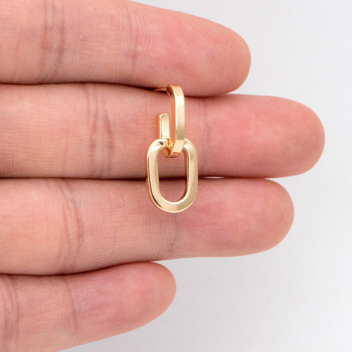 4pcs Gold Oval Ear Posts, Minimal Geometric Earrings, Minimalist Stud Earrings, Chain Link Earwire (GB-2781)