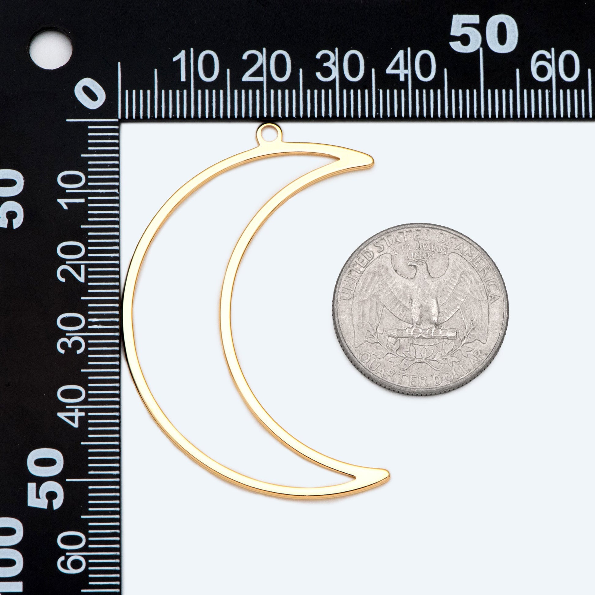 10pcs Crescent Moon Pendants, Gold/ Silver/ Rose Gold, 53mm Big Moon Charms, Abstract Outline Moon Pendants (GB-2755)