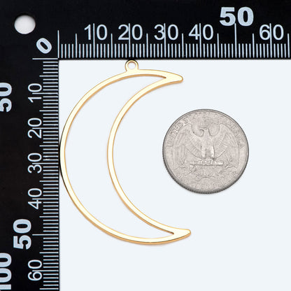 10pcs Crescent Moon Pendants, Gold/ Silver/ Rose Gold, 53mm Big Moon Charms, Abstract Outline Moon Pendants (GB-2755)