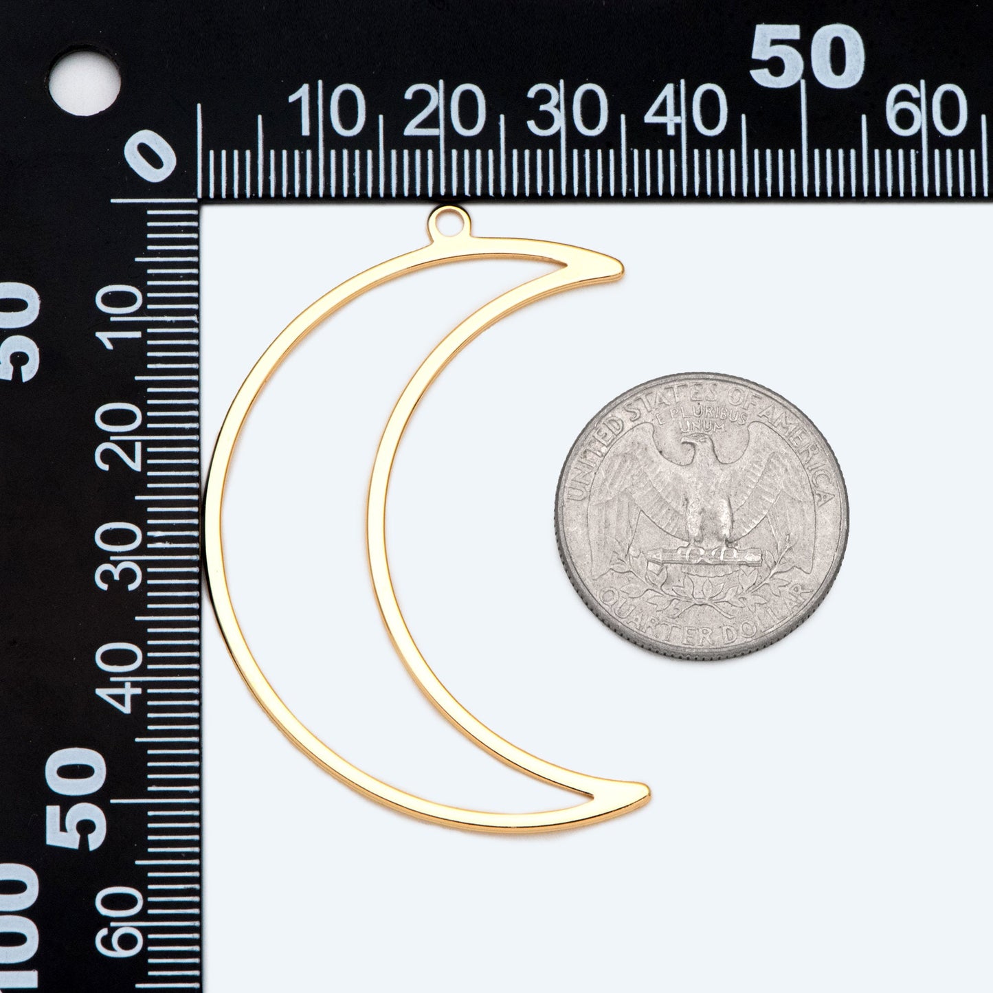 10pcs Crescent Moon Pendants, Gold/ Silver/ Rose Gold, 53mm Big Moon Charms, Abstract Outline Moon Pendants (GB-2755)