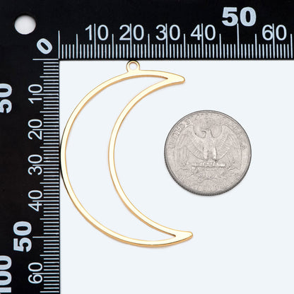 10pcs Crescent Moon Pendants, Gold/ Silver/ Rose Gold, 53mm Big Moon Charms, Abstract Outline Moon Pendants (GB-2755)